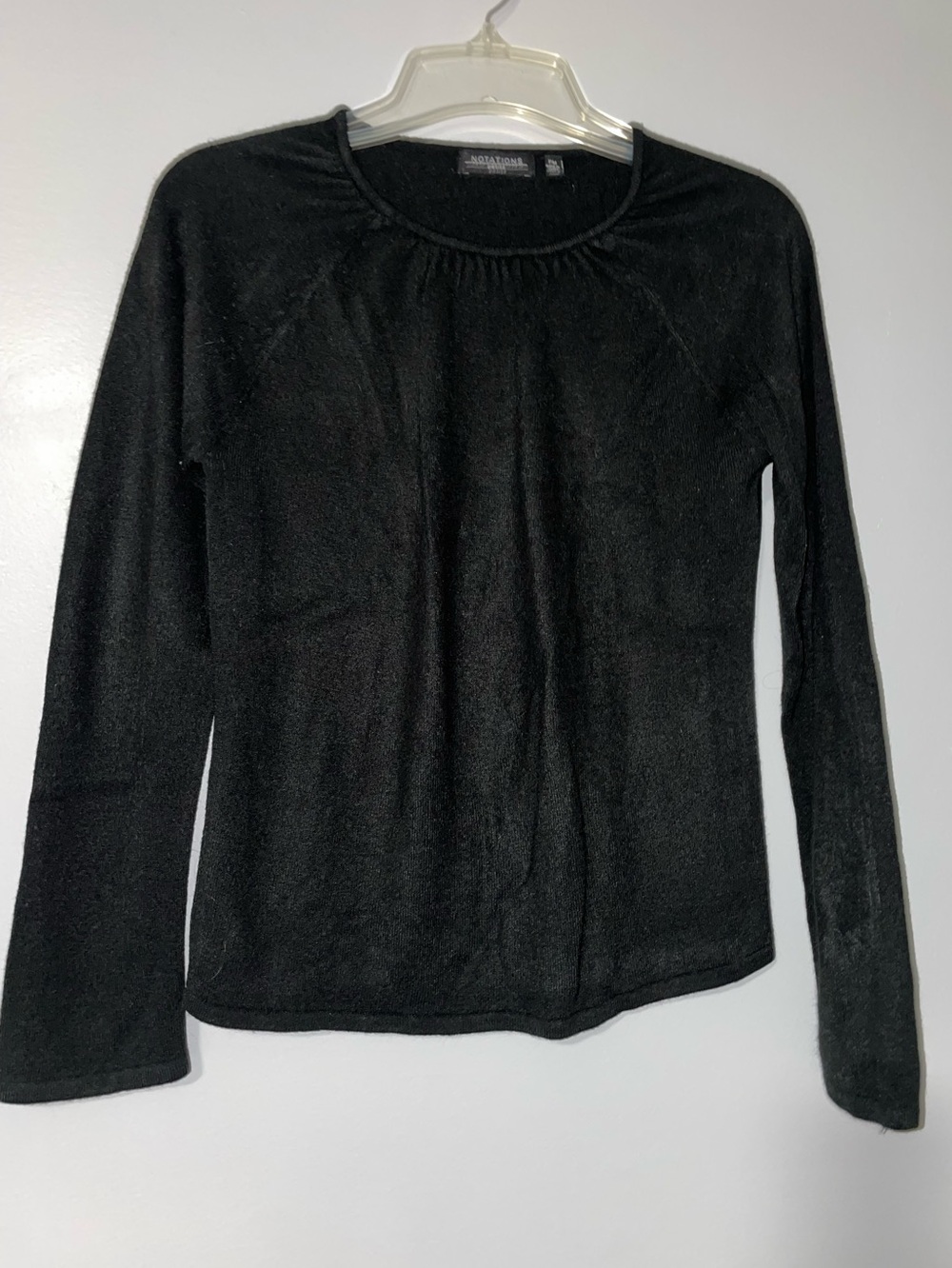🖤Notations Black Women's Long-Sleeve Crewneck Sweater